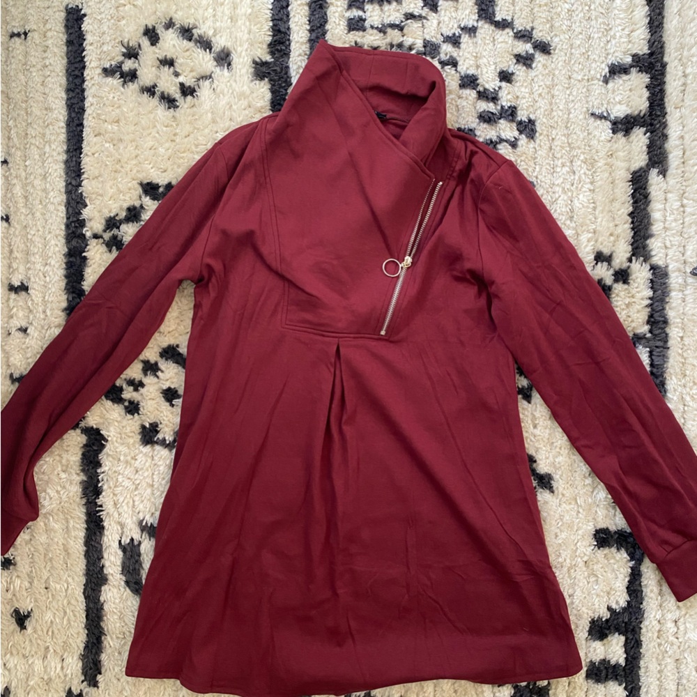 Burgundy Maternity Swing Sweater Pregnancy NWOT
